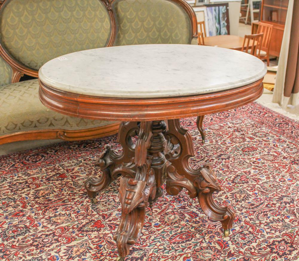 VICTORIAN MARBLE-TOP WALNUT
