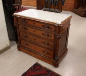 VICTORIAN MARBLE-TOP WALNUT CH