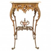 VICTORIAN MARBLE TOPPED GILT M