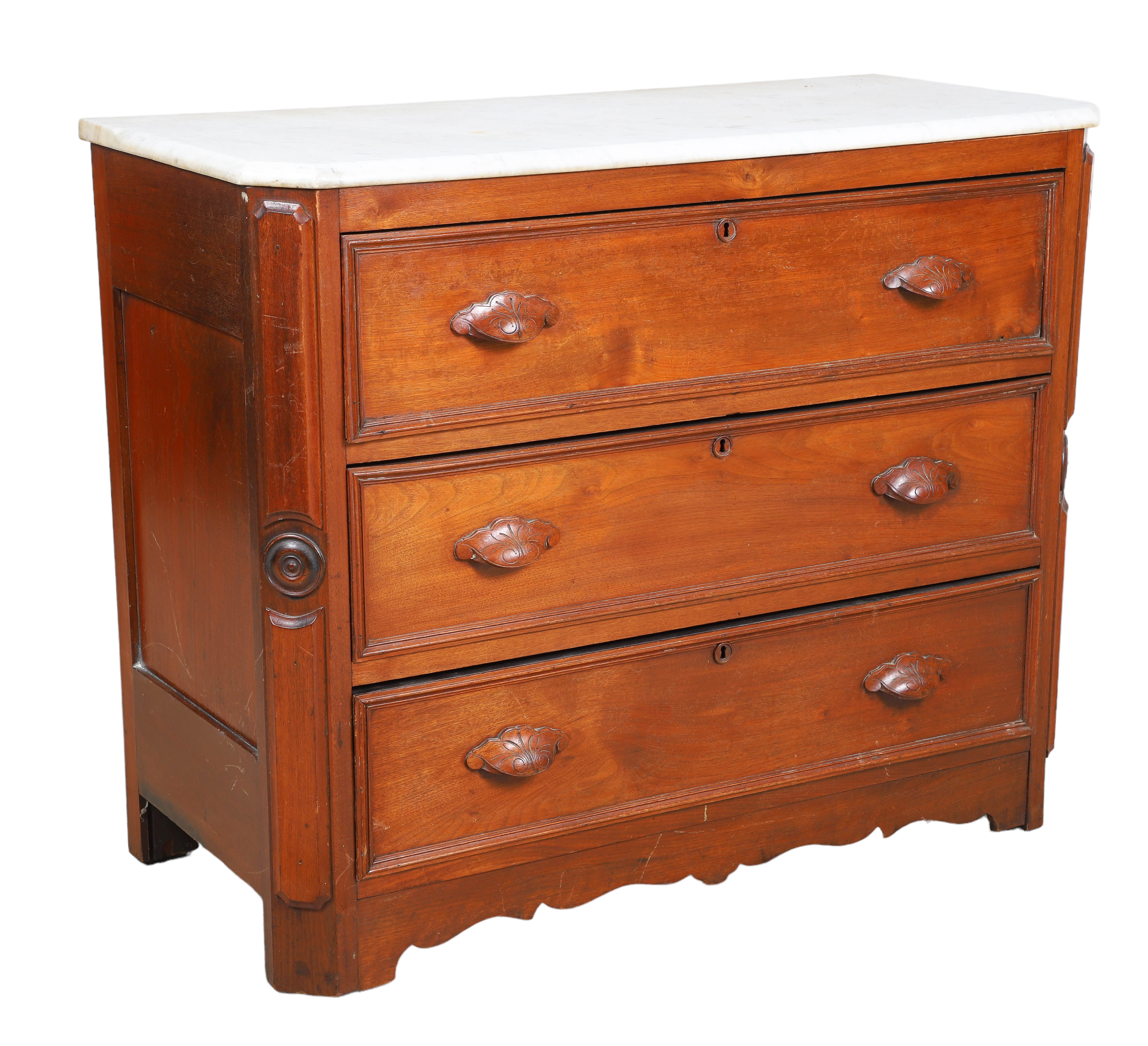 Victorian marbletop carved walnut