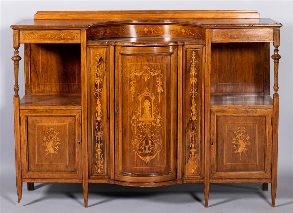 VICTORIAN MARQUETRY INLAID ROSEWOOD