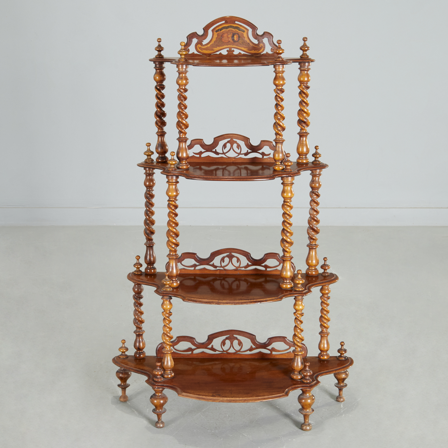 VICTORIAN MARQUETRY INLAID WHAT-NOT