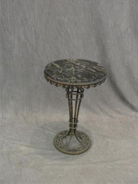 Victorian Metal and Marbletop End