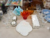 VICTORIAN MILK GLASS FOUR PIEC
