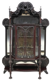 VICTORIAN MIRRORED MAHOGANY GL