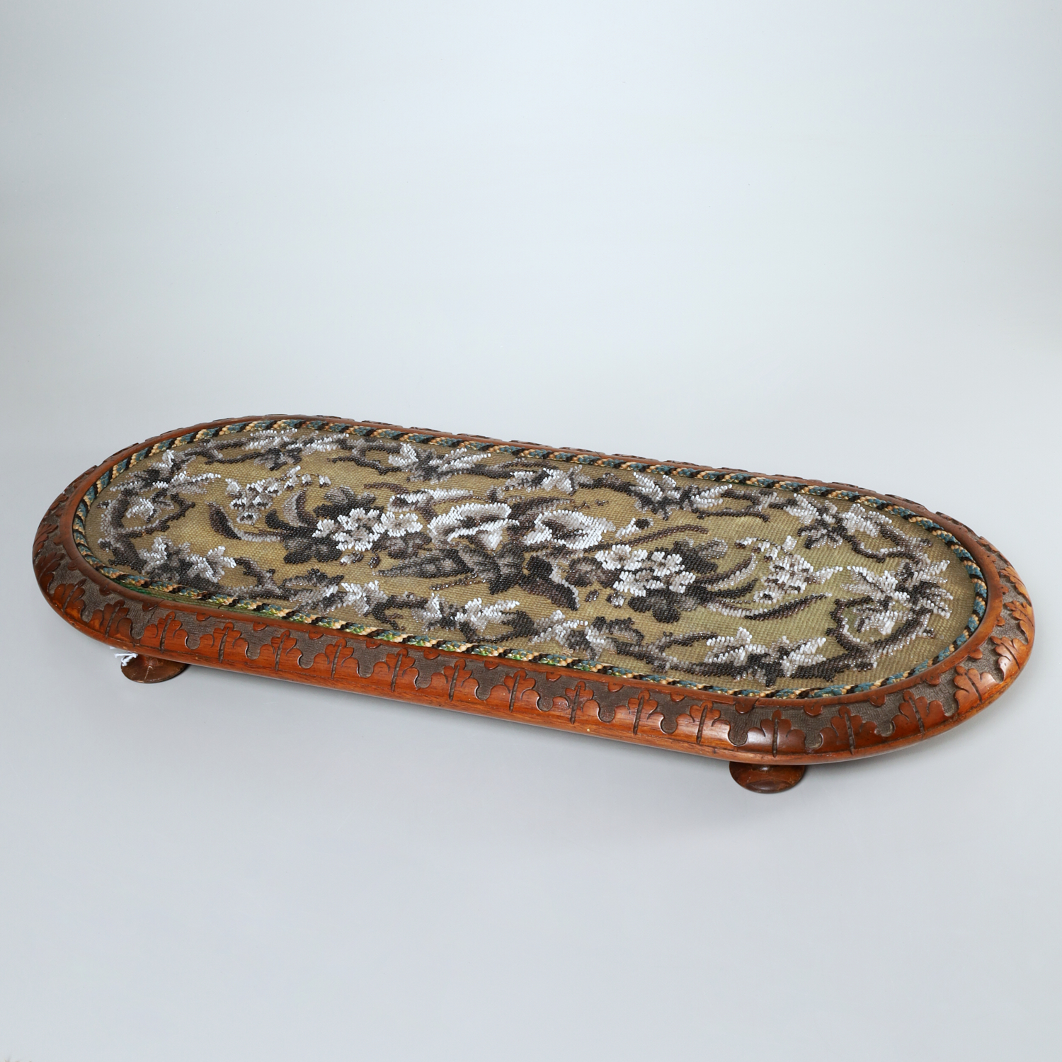 VICTORIAN NEEDLE & BEADWORK PLATEAU