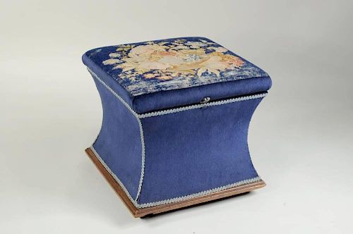 VICTORIAN NEEDLEPOINT & BLUE VELVET
