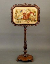 VICTORIAN NEEDLEWORK FIRE SCRE