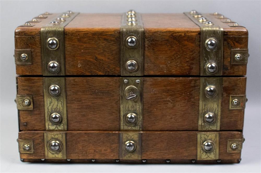 VICTORIAN OAK AND BRASS BOUND