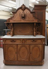 VICTORIAN OAK AND BURL MAPLE M
