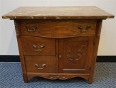 VICTORIAN OAK AND MARBLE TOP W