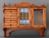 VICTORIAN OAK AND STAINED GLAS