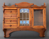 VICTORIAN OAK AND STAINED GLAS