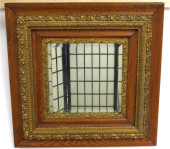 VICTORIAN OAK BEVEL GLASS MIRR