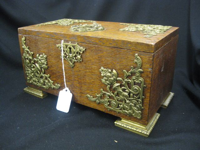 Victorian Oak Boxwith ornate