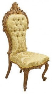 VICTORIAN OAK BUTTON-TUFTED LO
