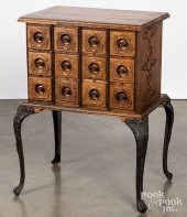 VICTORIAN OAK CABINET, LATE 19