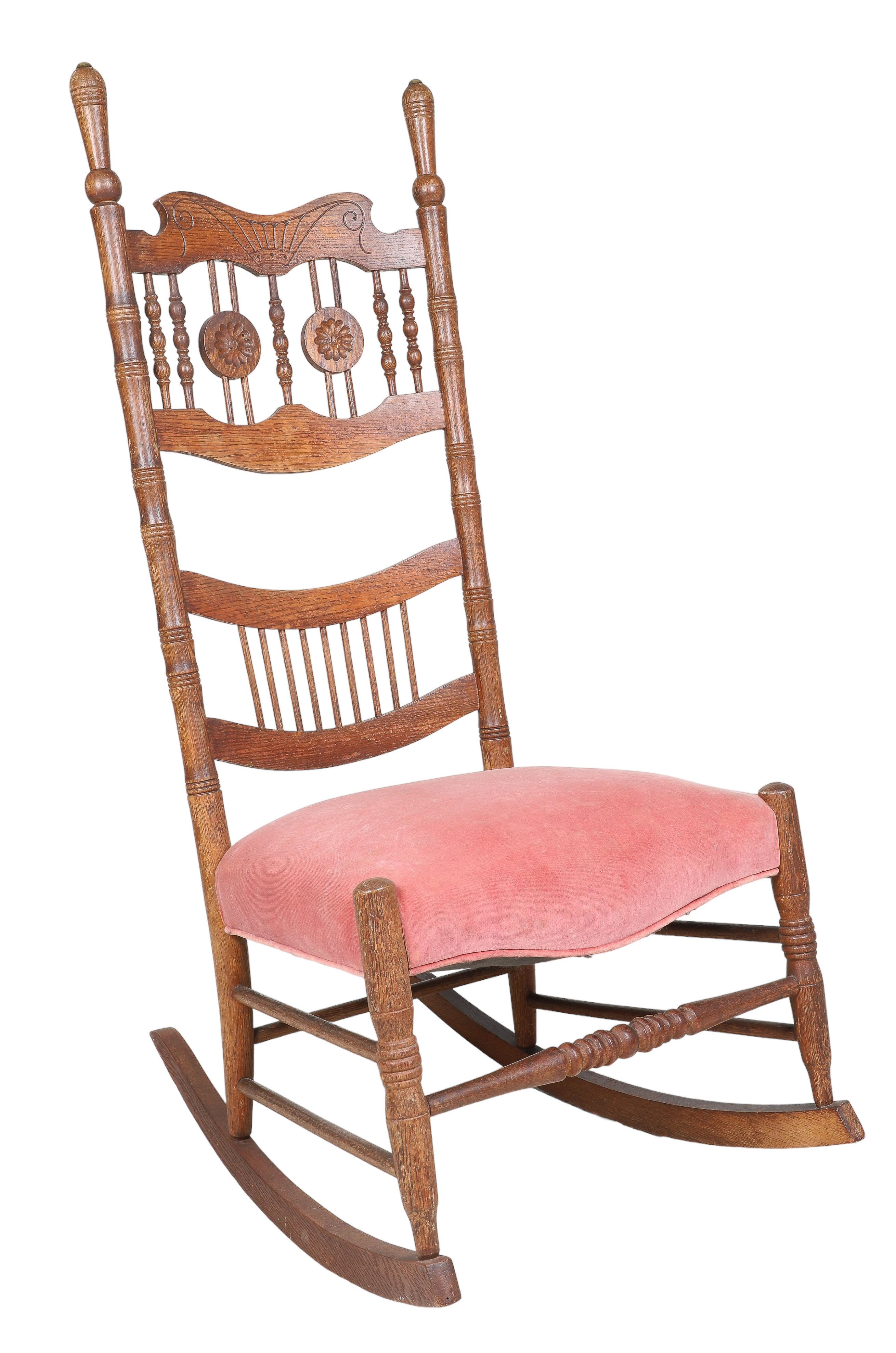 Victorian oak carved rocking chair,