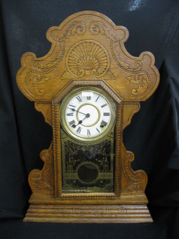 Victorian Oak Gingerbread Clock