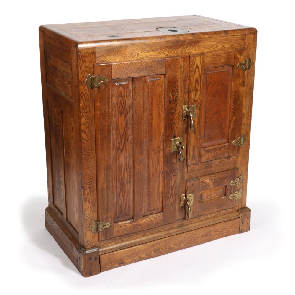 VICTORIAN OAK ICE BOX KITCHEN