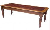 VICTORIAN OAK & LEATHER LIBRAR