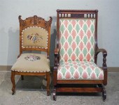 VICTORIAN OAK MACHINE TAPESTRY
