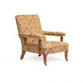 VICTORIAN OAK OPEN LIBRARY ARM