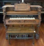 VICTORIAN OAK PARLOR PUMP ORGA