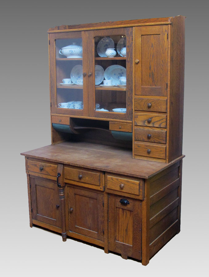 VICTORIAN OAK PASTRY CUPBOARD: