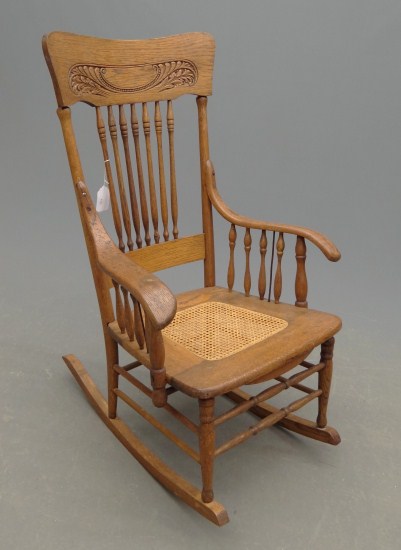 Victorian oak rocking chair with