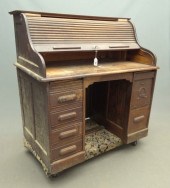 Victorian oak rolltop desk. 49