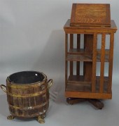 VICTORIAN OAK ROTATING BOOKCAS