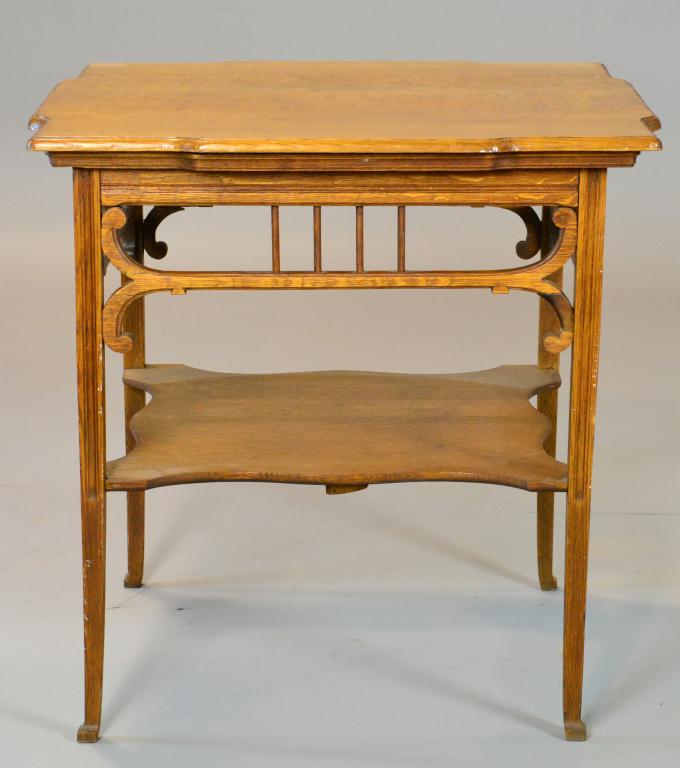 Victorian Oak Scalloped Side