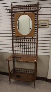VICTORIAN OAK STICK AND BALL H