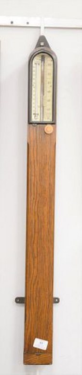VICTORIAN OAK STICK BAROMETER