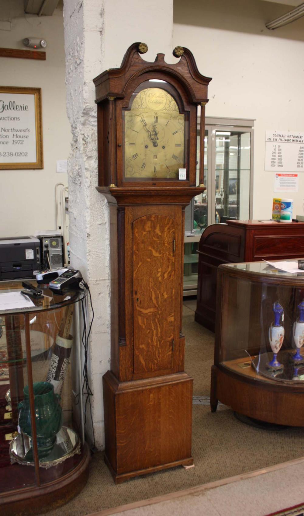 VICTORIAN OAK TALL CASE FLOOR