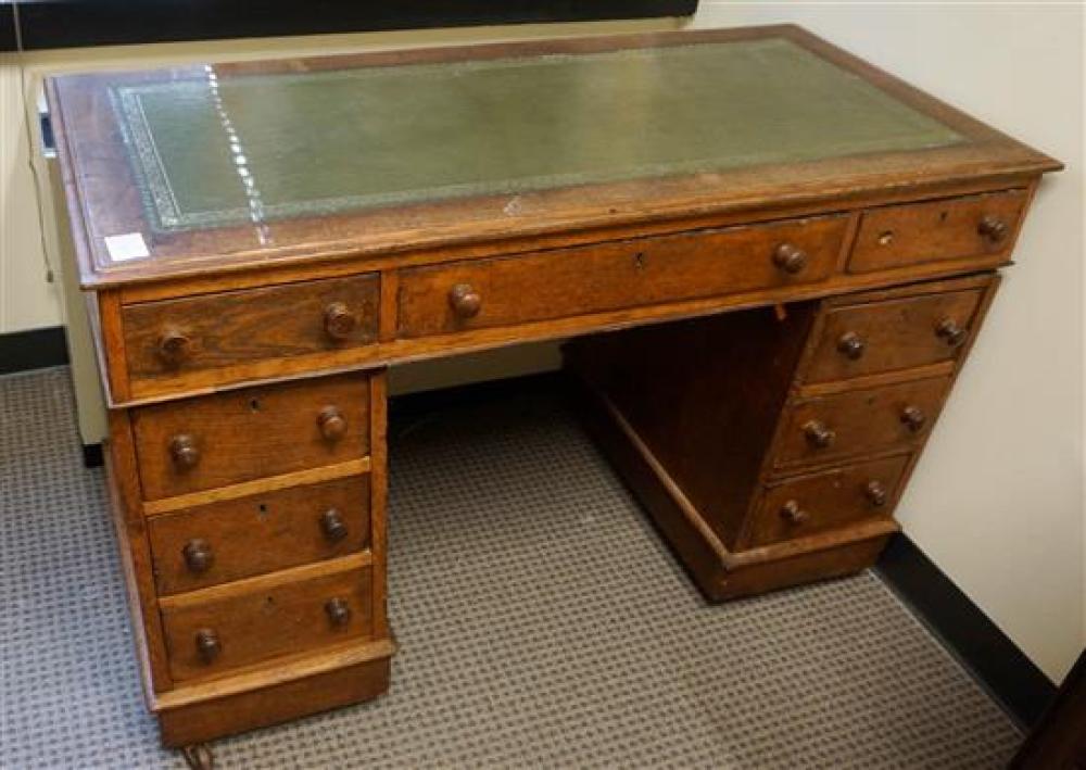VICTORIAN OAK TOOLED LEATHER