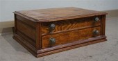 VICTORIAN OAK TWO-DRAWER SPOOL