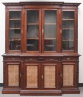 VICTORIAN OAK TWO-PART BOOKCAS