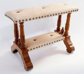 VICTORIAN OAK TWO-TIER UPHOLST
