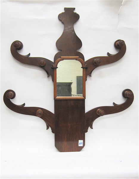 VICTORIAN OAK WALL-MOUNT HALL