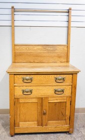 VICTORIAN OAK WASH STAND, 60 X
