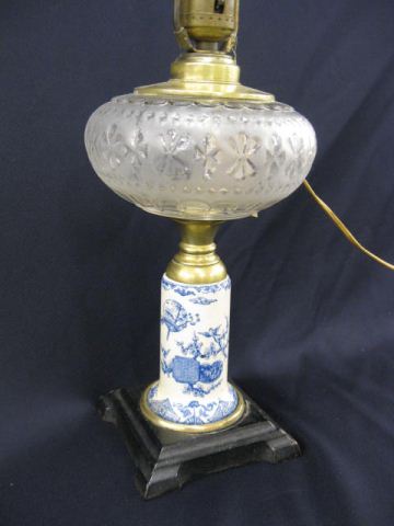 Victorian Oil Lamp blue