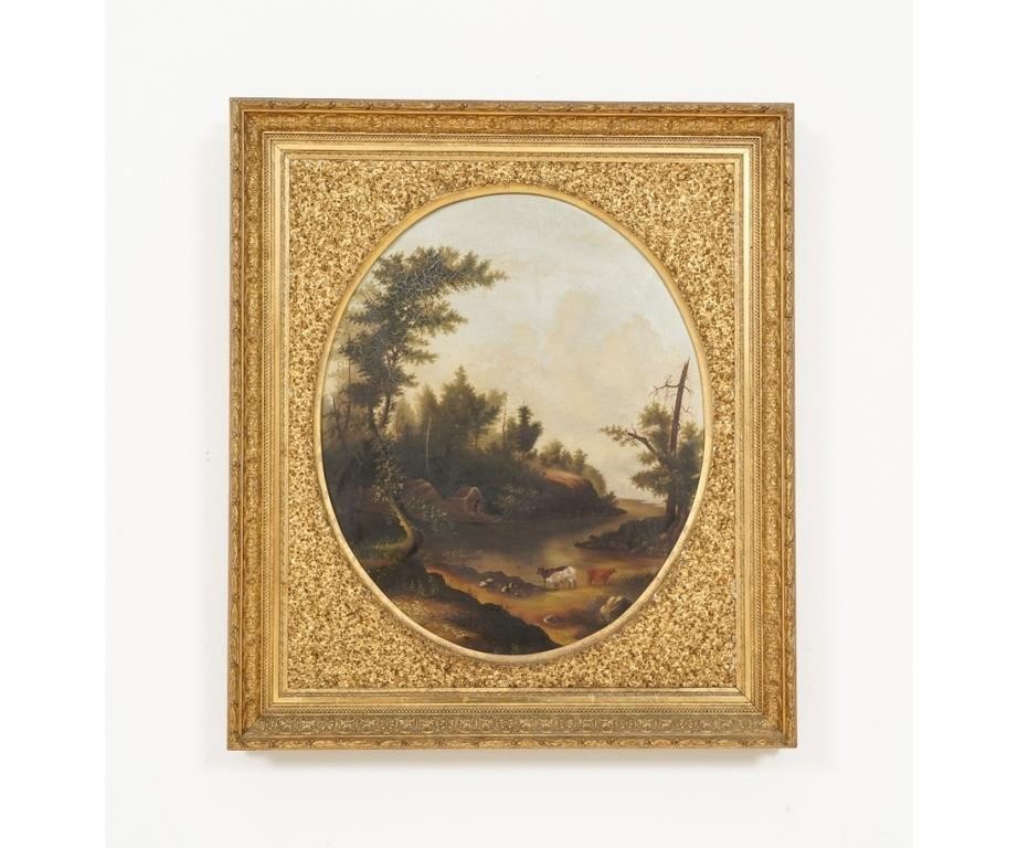 Victorian oil on canvas, oval form,