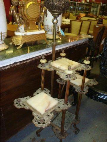 Victorian Onyx and Brass Plant