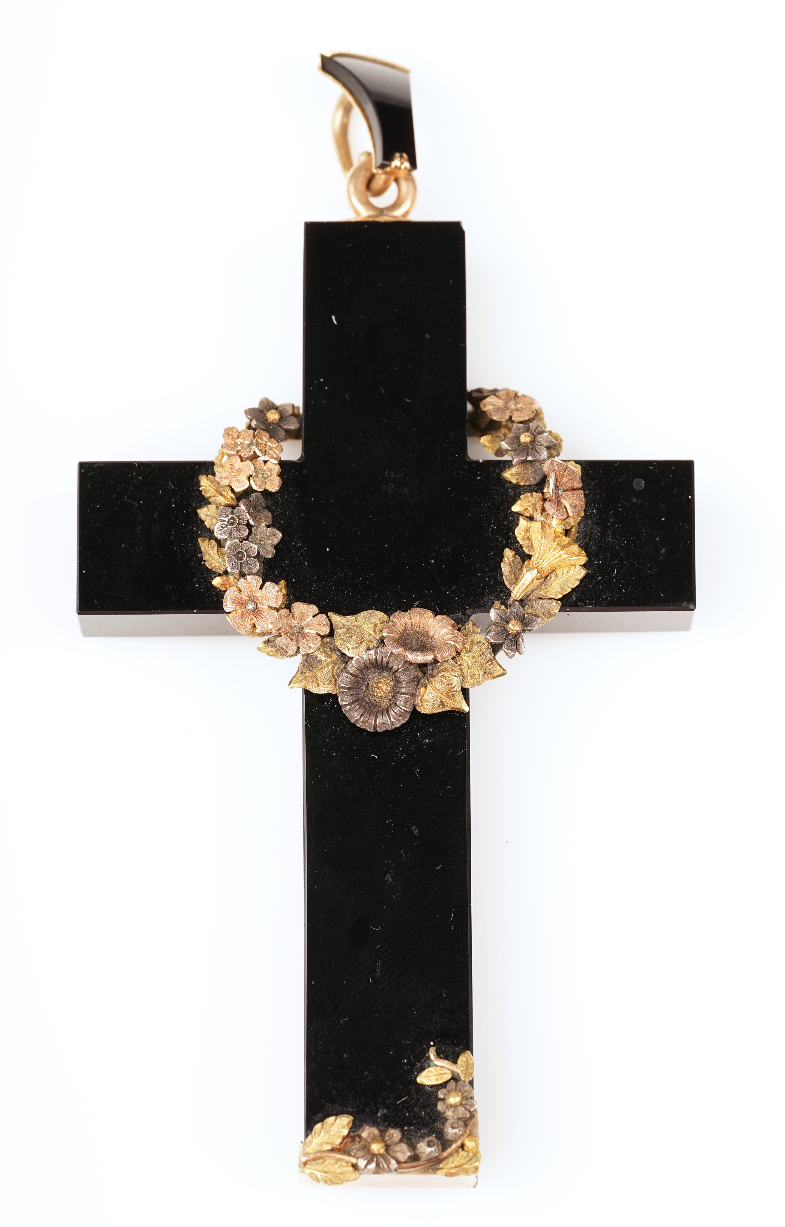 Victorian Onyx and tri-color gold