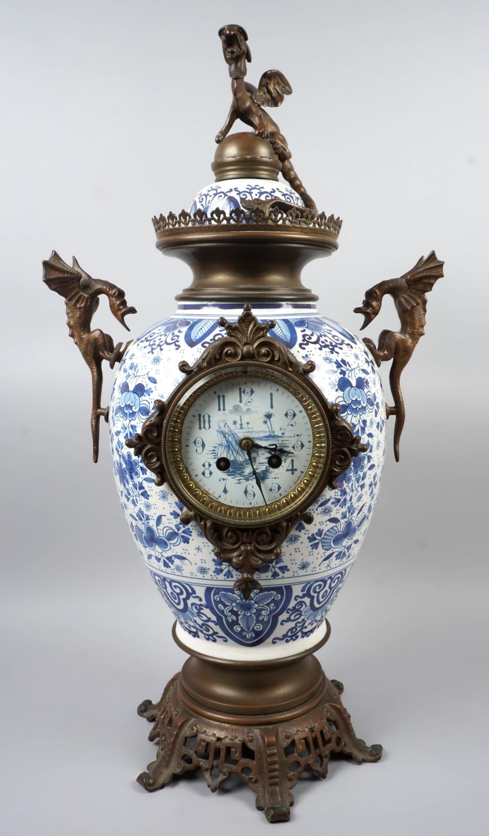VICTORIAN ORMOLU MOUNTED DELFT