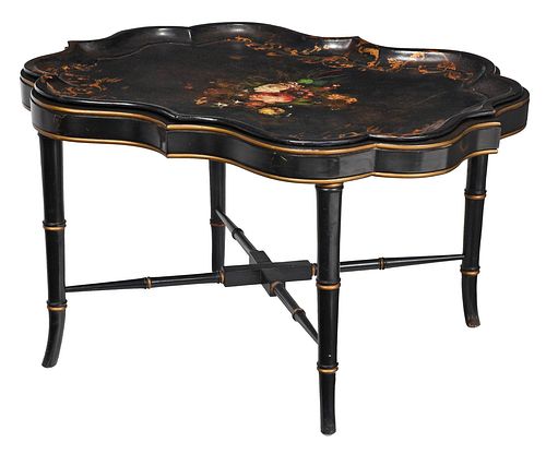 VICTORIAN PAINTED AND GILT PAPIER