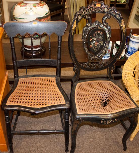 Victorian painted and inlaid