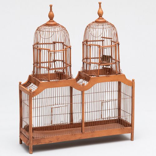 VICTORIAN PAINTED WOOD AND WIREWORK